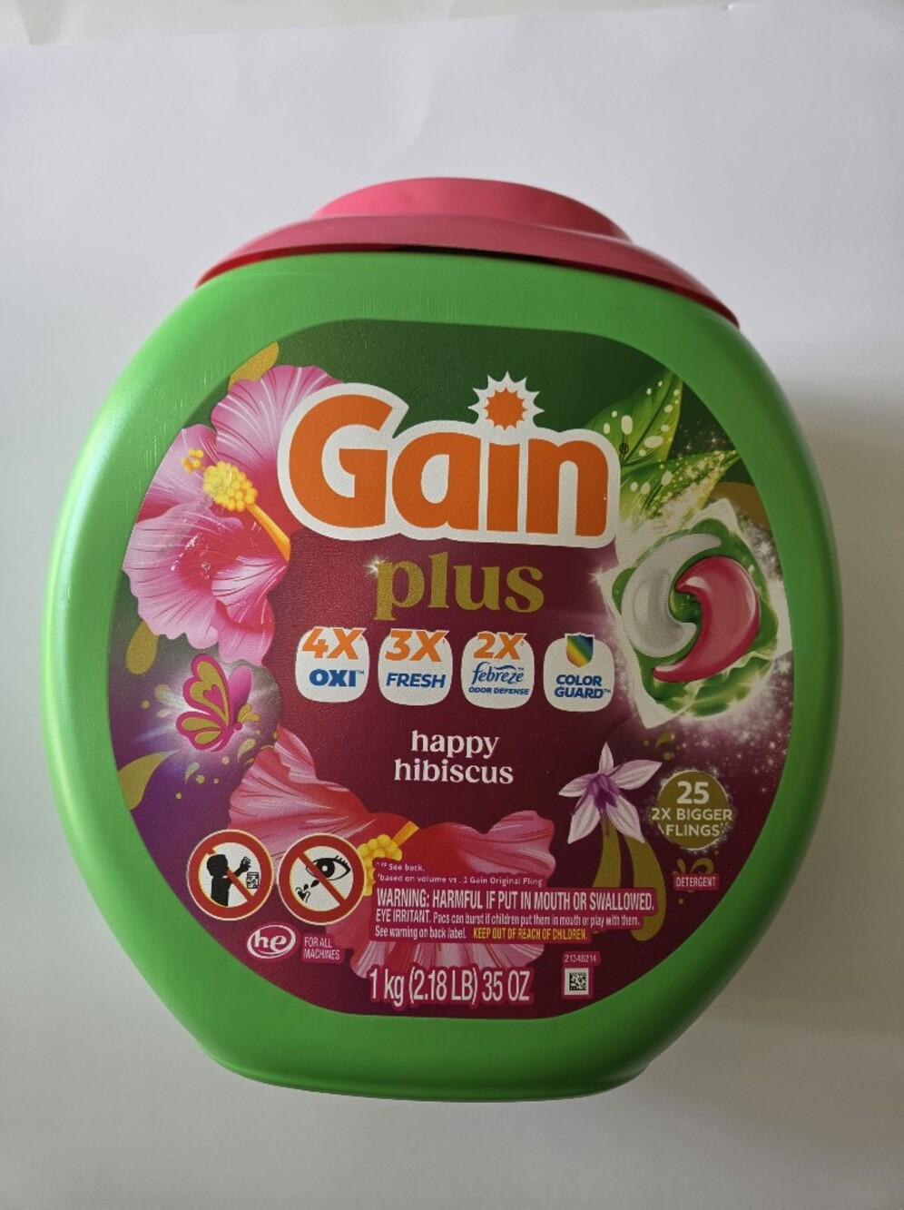Gain Plus Happy Hibiscus Detergent Pods 25 Pack